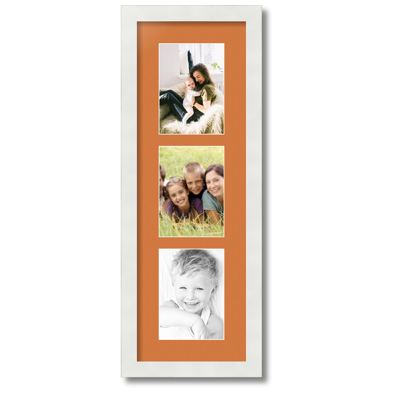 ArtToFrames Collage Photo Picture Frame with 3 - 5x7 inch Openings, Framed in White with Over 62 Mat Color Options and Plexi Glass (CSM-3966-138)